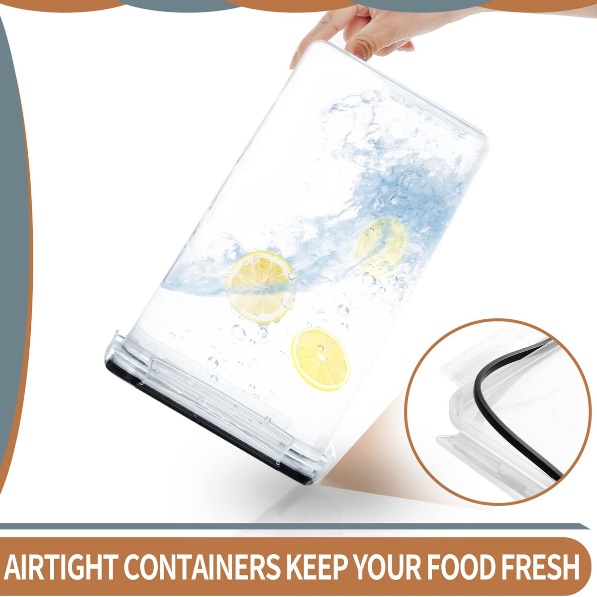 PRAKI canisters feature side-locking lids with silicone gasket