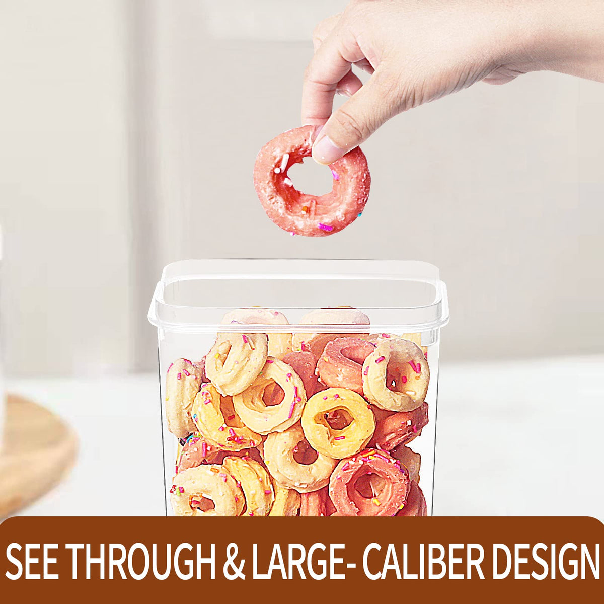 PRAKI stackable pantry containers organizing a cabinet