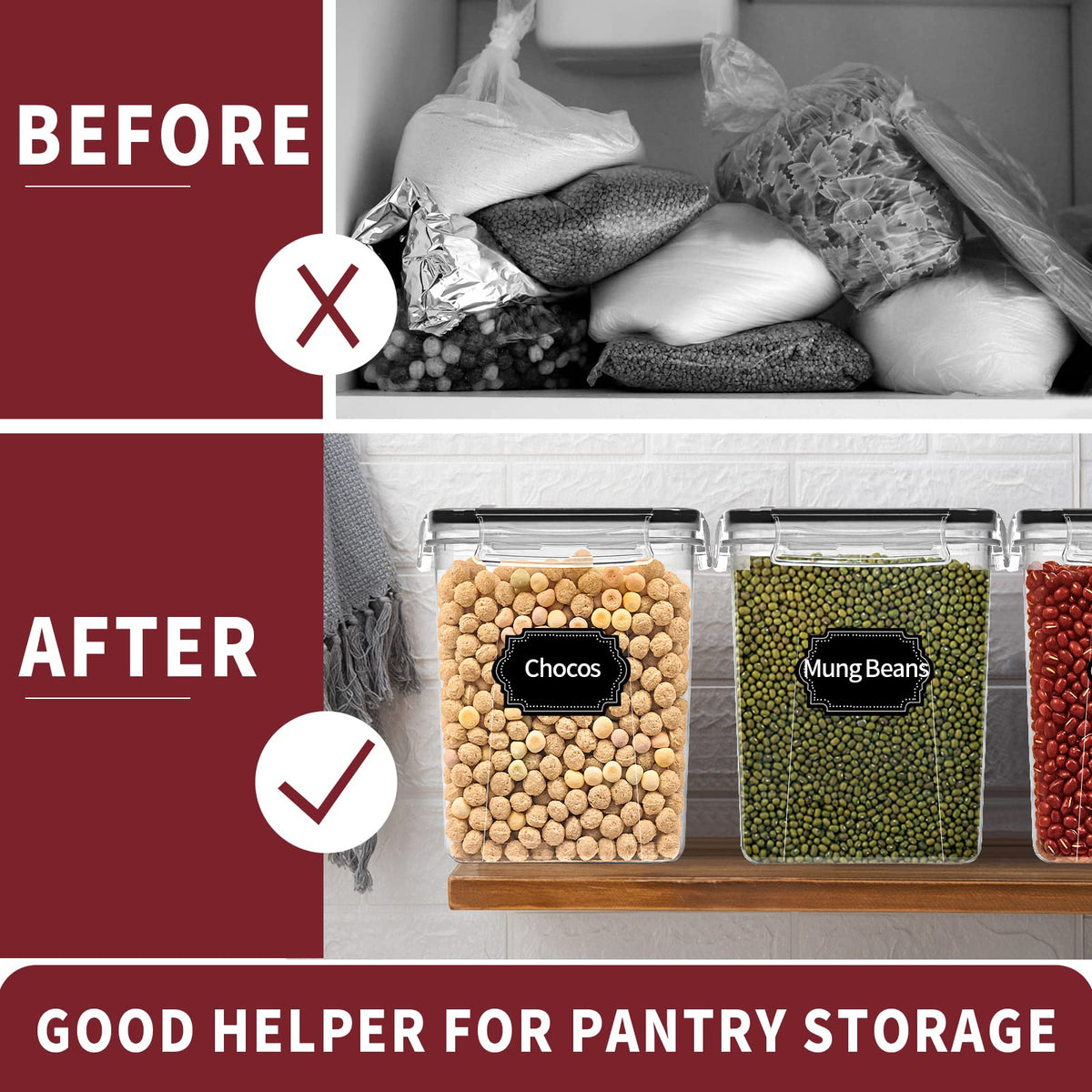 PRAKI stackable modular design saves pantry space
