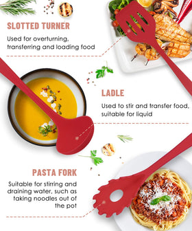 Pranski slotted spoon, drains liquids while serving safely
