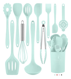 Pranski 12-Piece Utensil Set ladle for easy serving with nonstick cookware