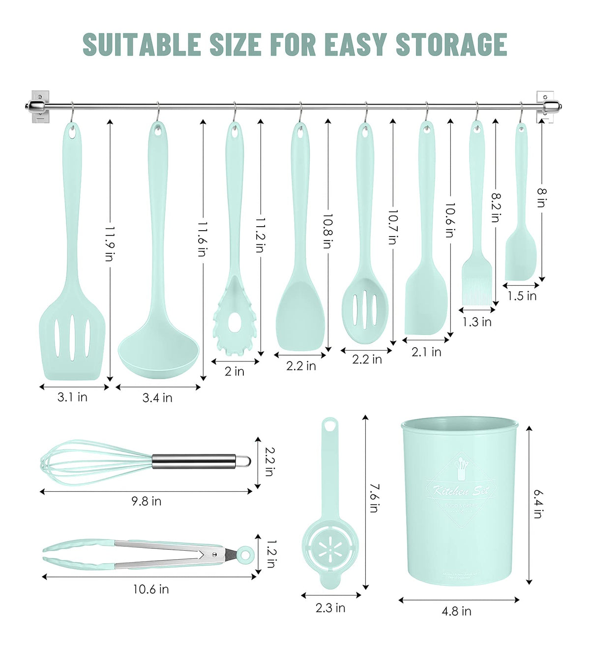 Pranski 12-Piece Utensil Set pasta-spoon for versatile stirring
