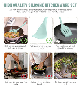 Pranski 12-Piece Utensil Set slotted-turner protects nonstick surfaces