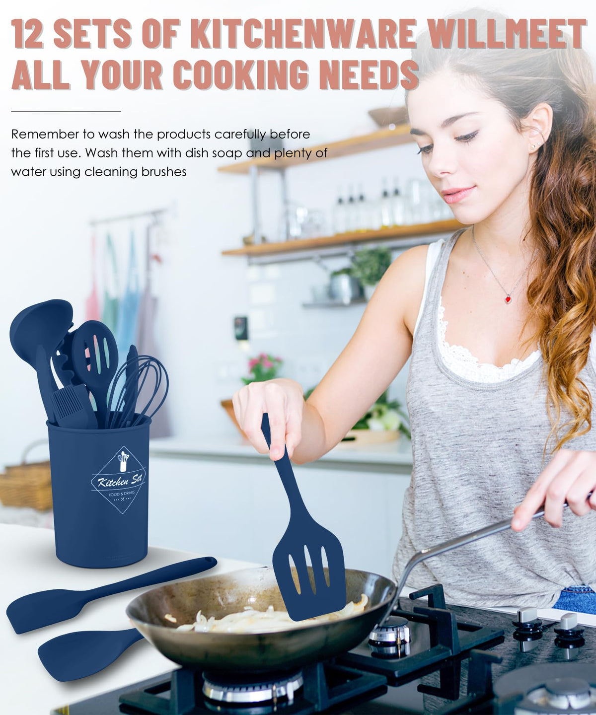 Pranski spoonula silicone for mixing and scraping nonstick pans.