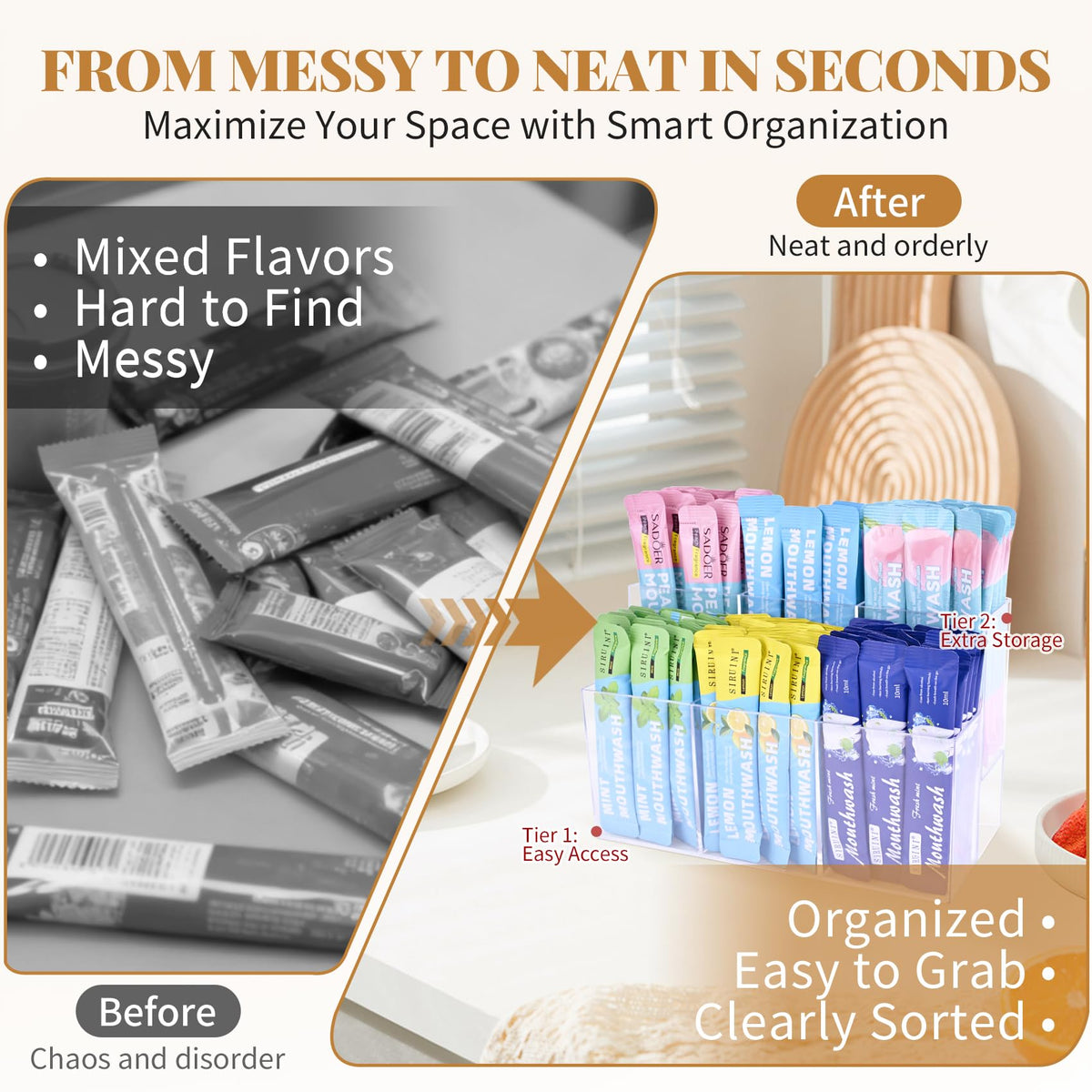 Prdingfy six-clear-compartment display enables quick flavor selection