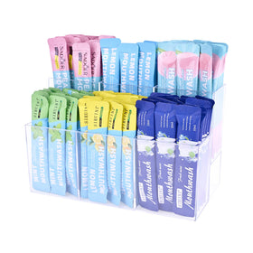 Prdingfy two-tier drink packet organizer front view demonstrates space-saving storage