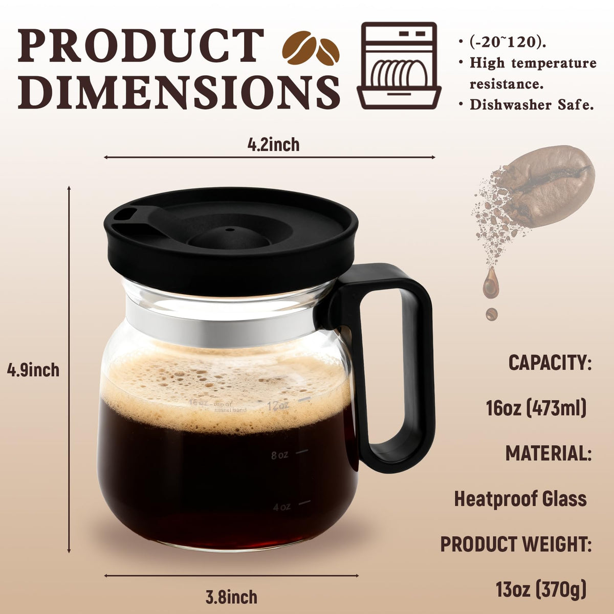 Prdingfy mug with lid and ergonomic handle offers secure grip for sipping.