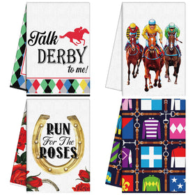 Preboun Derby kitchen towel with horse racing design for quick drying and decorative charm.