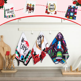 Preboun Derby towel with Run for the Roses theme supports stylish hosting and practical drying.