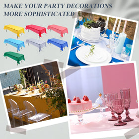 Preboun red rectangle tablecloth guards tables during lively celebrations and spills.