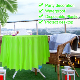 Preboun neon deep purple tablecloth adds bold neon vibes.