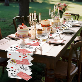 Preboun Wonderland poker tablerunner, 12x72 inches, ideal for tea party decor.