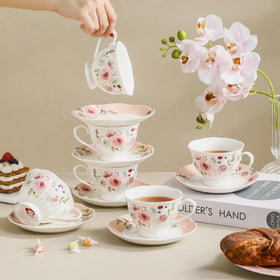 PRECITIME dishwasher-safe porcelain set simplifies post-party cleanup.