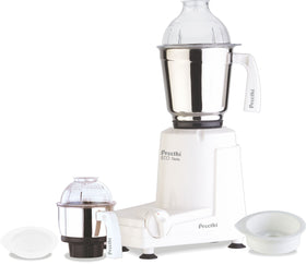 Preethi Eco Twin Jar Mixer Grinder front view showcases compact design for small kitchens