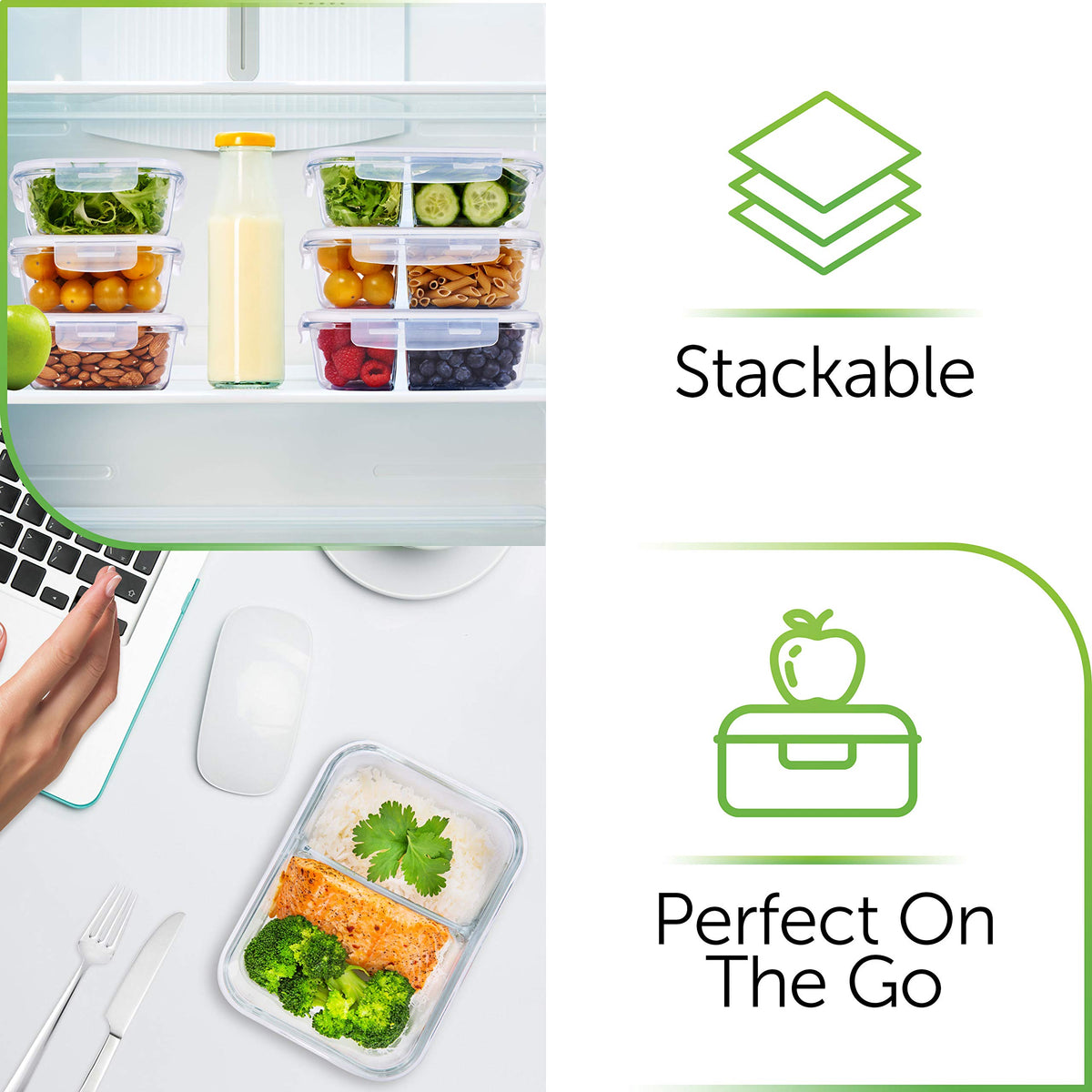 Clear, stylish glass storage adds elegance to kitchen organization.