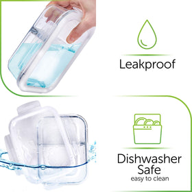 Microwave-safe glass meal prep container for quick reheating.