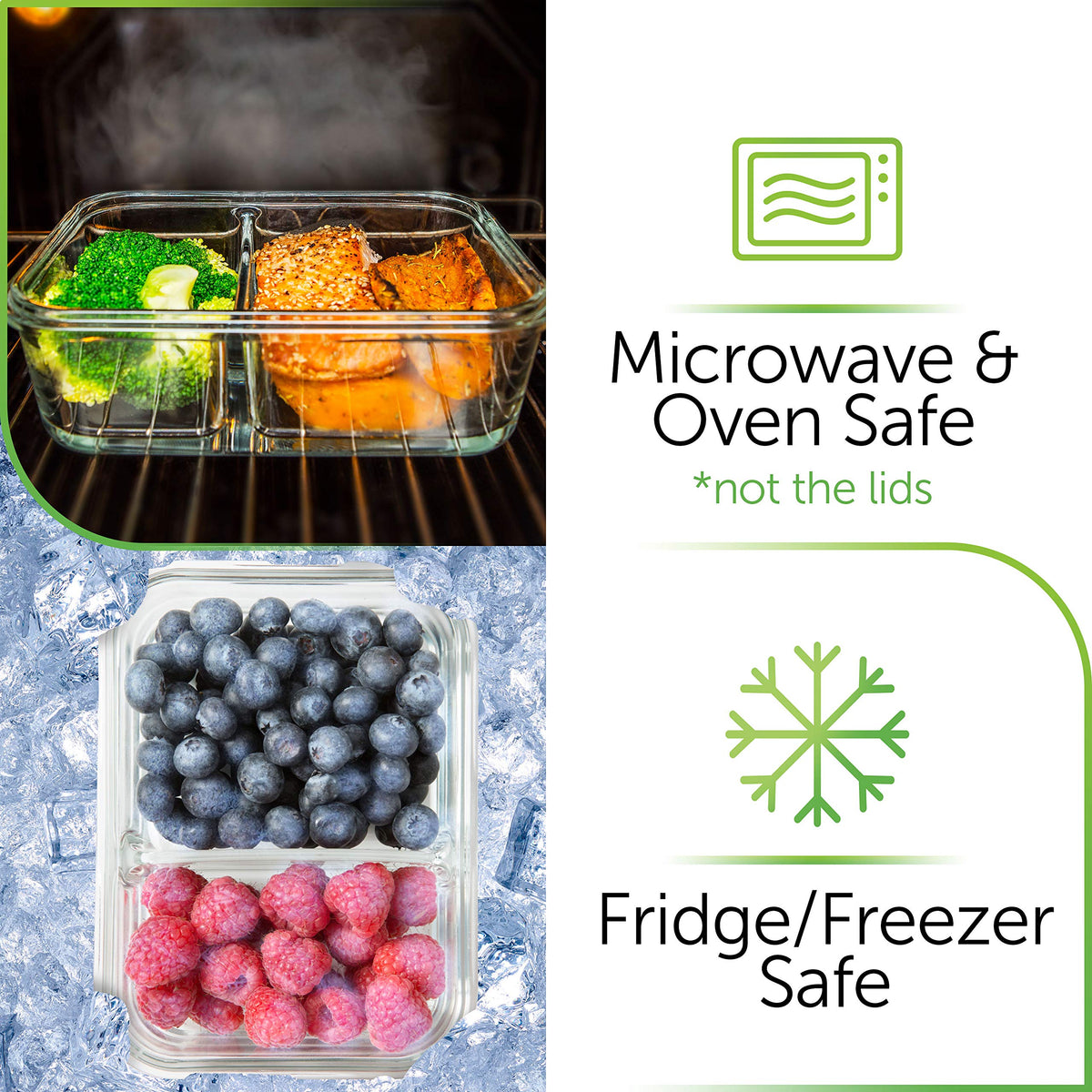Two-compartment design supports portion control and balanced meals.
