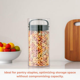 Prepara Evak Fresh Saver lid action demonstrates air displacement.