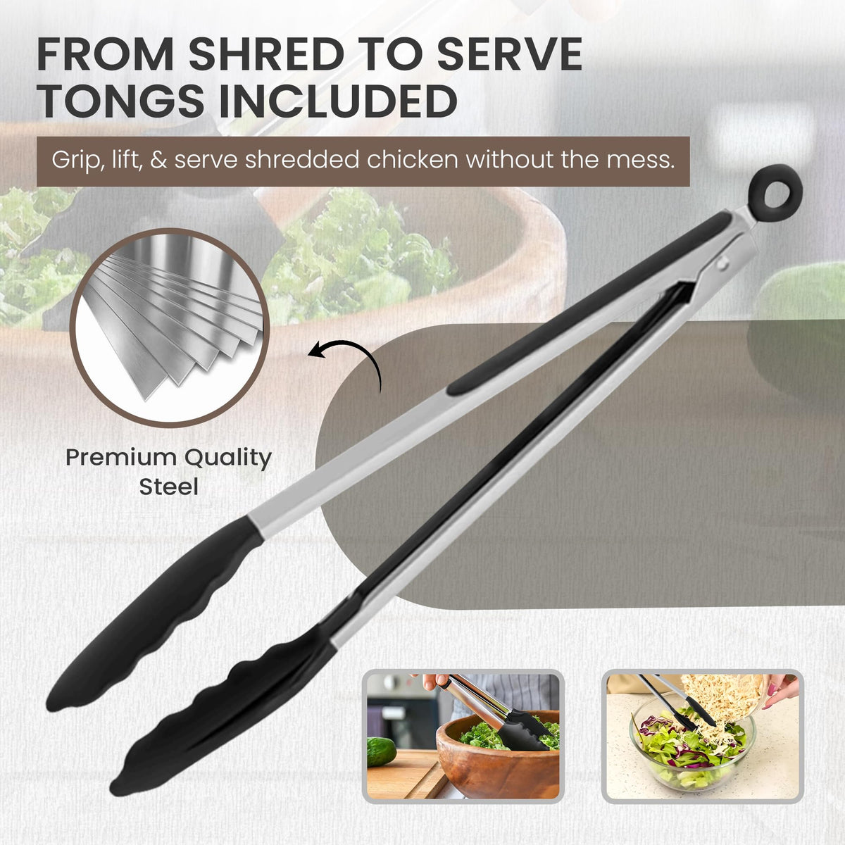 PrepMate anti-slip mat under shredder ensures stable shredding.