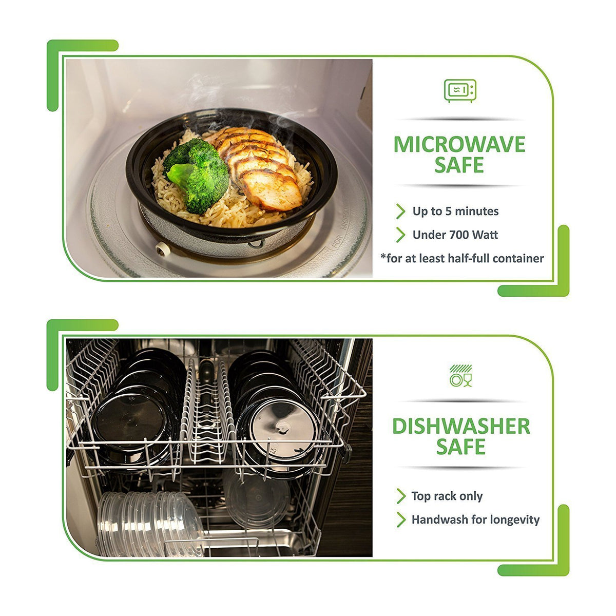 Airtight seal keeps meals fresh in Prep Naturals containers.