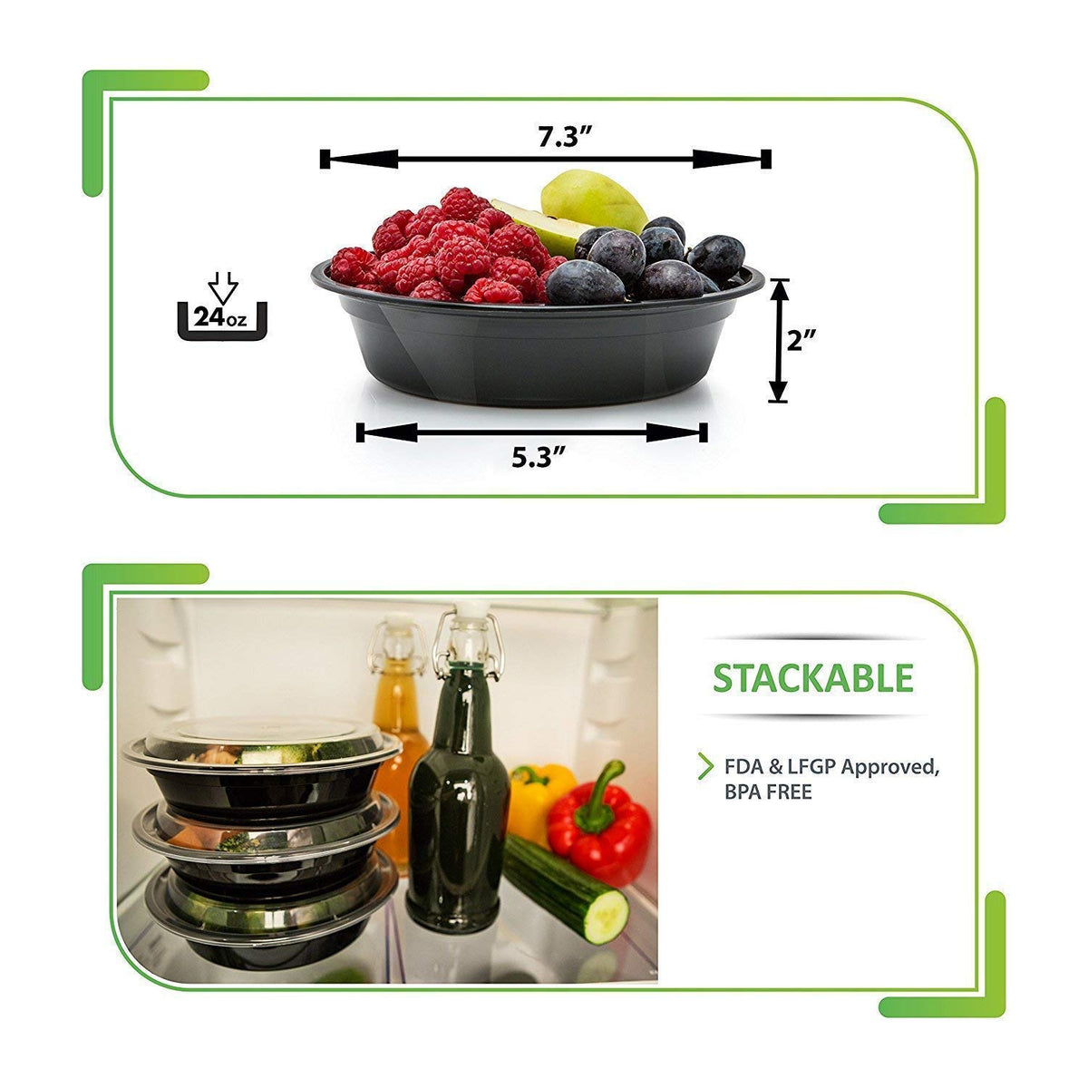 Prep Naturals BPA-free lids for safe, airtight storage.