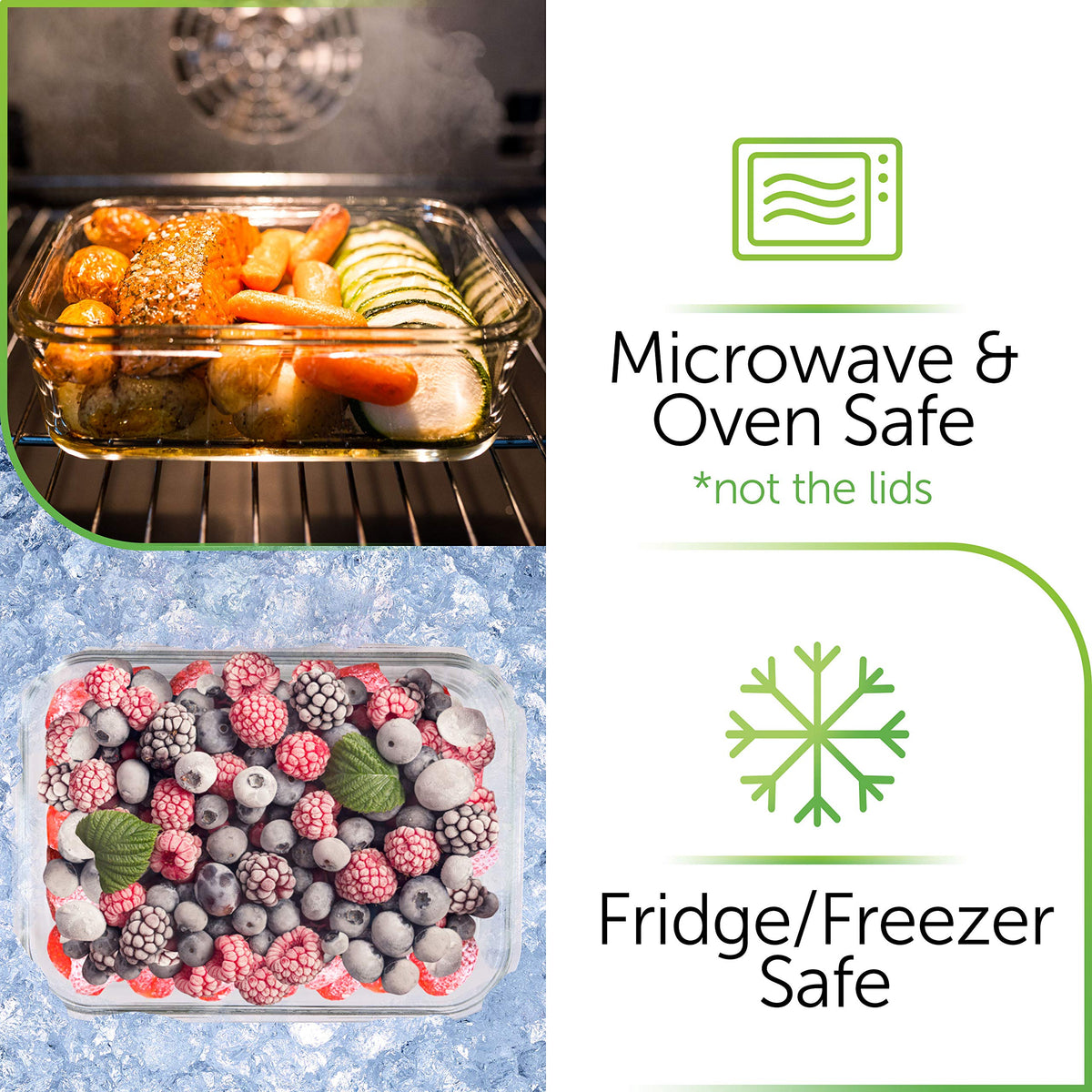 Clear design helps spot contents quickly during meal prep.