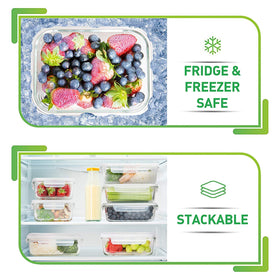 Stackable design by Prep Naturals keeps cupboards tidy and efficient.