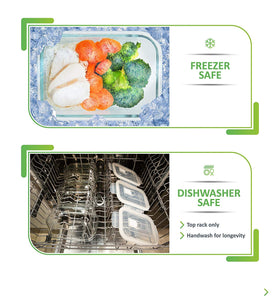 Prep Naturals oven-safe glass containers ready for hot meals and easy warming.