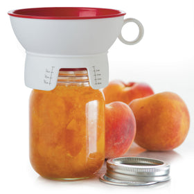 PrepWorks Canning Funnel base with raised collar for mess-free pouring.
