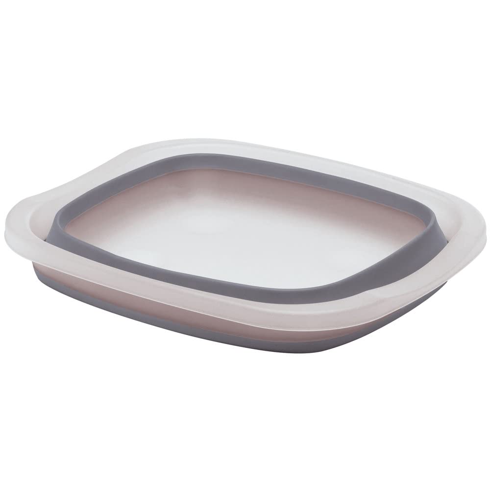 PrepWorks collapsible tub in use washing dishes with raised feet for drainage