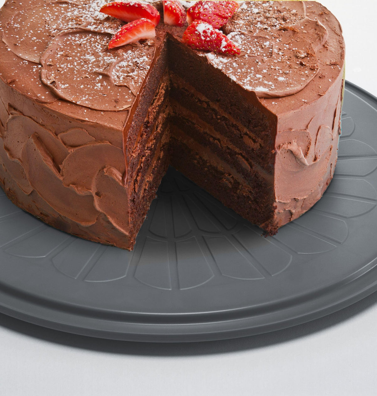 PrepWorks extended height shows tall cake fits securely for transport.