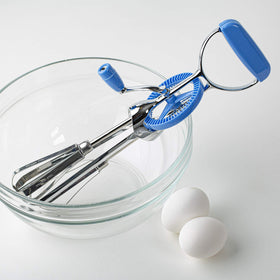 Prepworks egg beater measures 12 inches high by 3.25 inches wide.