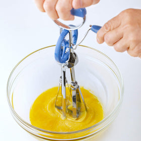 Prepworks egg beater dishwasher safe for easy cleanup after cooking.