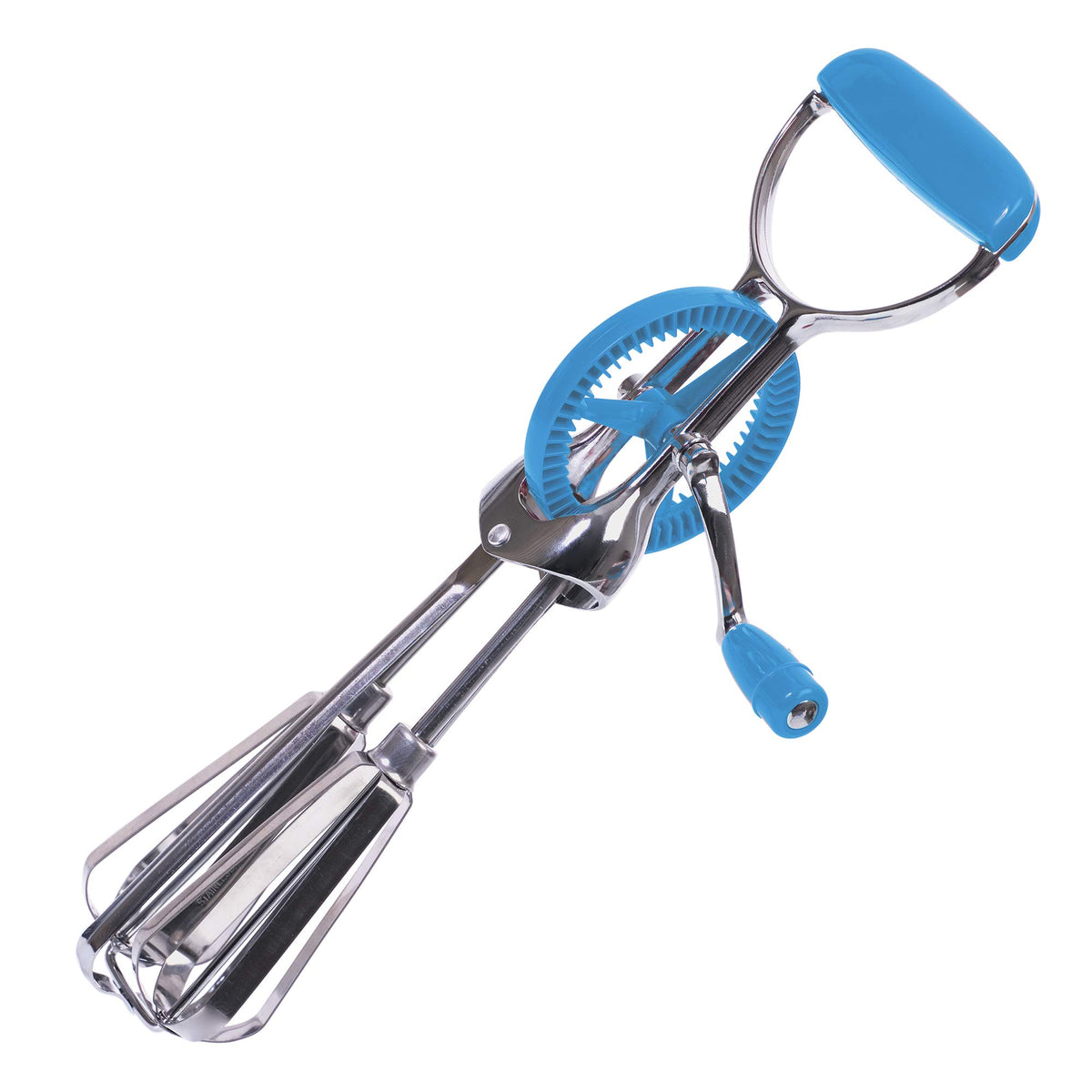 Prepworks egg beater with strong blades for eggs and batter.