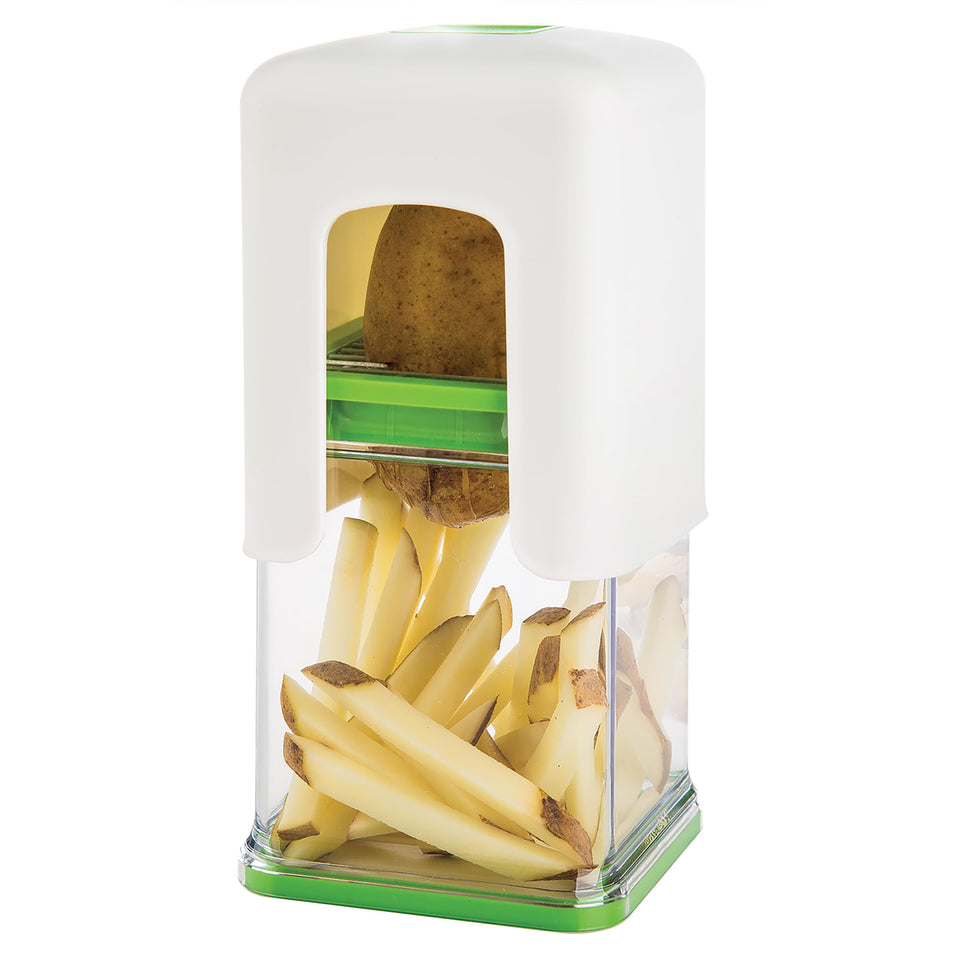 PrepWorks Tower Fry Cutter assembled on the counter for quick, mess-free prep.