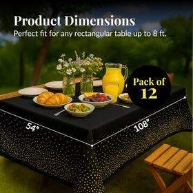 Prestee 108x54 tablecloth on a formal dining table.
