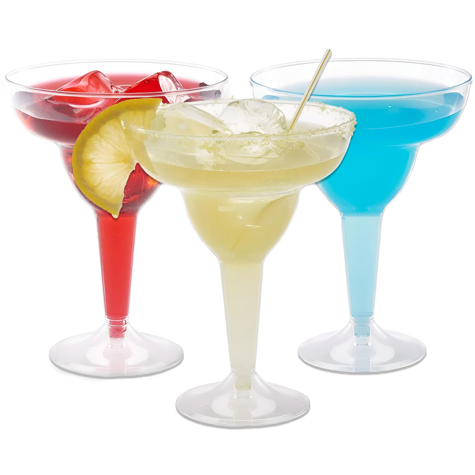 Prestee 50 clear margarita glasses 12oz for easy party assembly and stylish presentation.