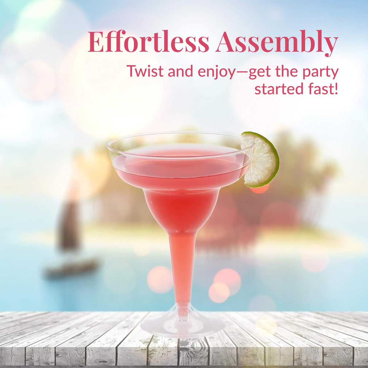 Prestee clear margarita cups disposable for quick cleanup after celebrations.