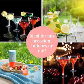 Prestee margarita plastic cups versatile for champagne towers and toasts.