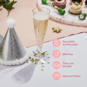 Prestee bulk 100-pack champagne flutes simplify large gatherings.