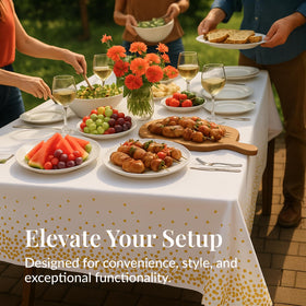 Prestee easy cleanup disposable table cover during holidays