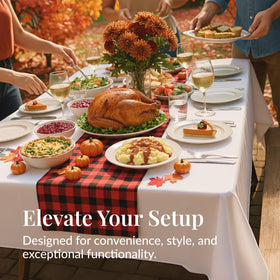 Prestee easy cleanup tablecloth disposal simplifies post-event tidying.
