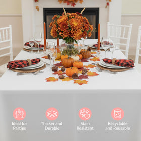 Prestee outdoor dining tablecloth disposable for BBQs and backyard events.