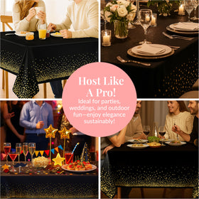 Prestee outdoor wind-resistant tablecloth stays secure.