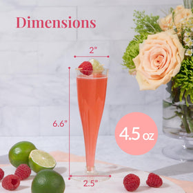 Prestee shatterproof plastic champagne glasses for safe, easy use at events.
