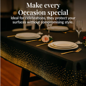 Prestee waterproof tablecover resists stains during parties.