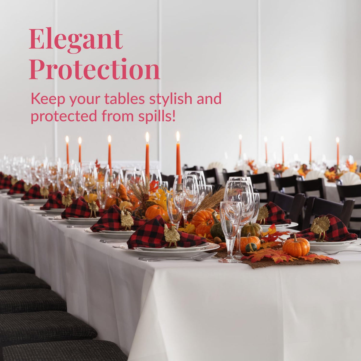 Prestee white rectangle tablecloth 108x54 inches, ideal for clean, polished tables.