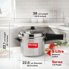 Prestige Popular 5L base shown for even heat distribution