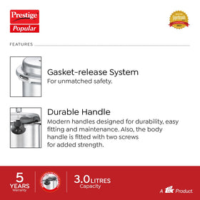 Prestige PRP3 lid lock and safety valve feature in action.