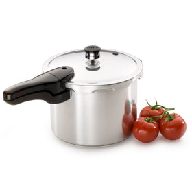 Presto 6-quart pressure cooker in use on the stove for weeknight dinners.
